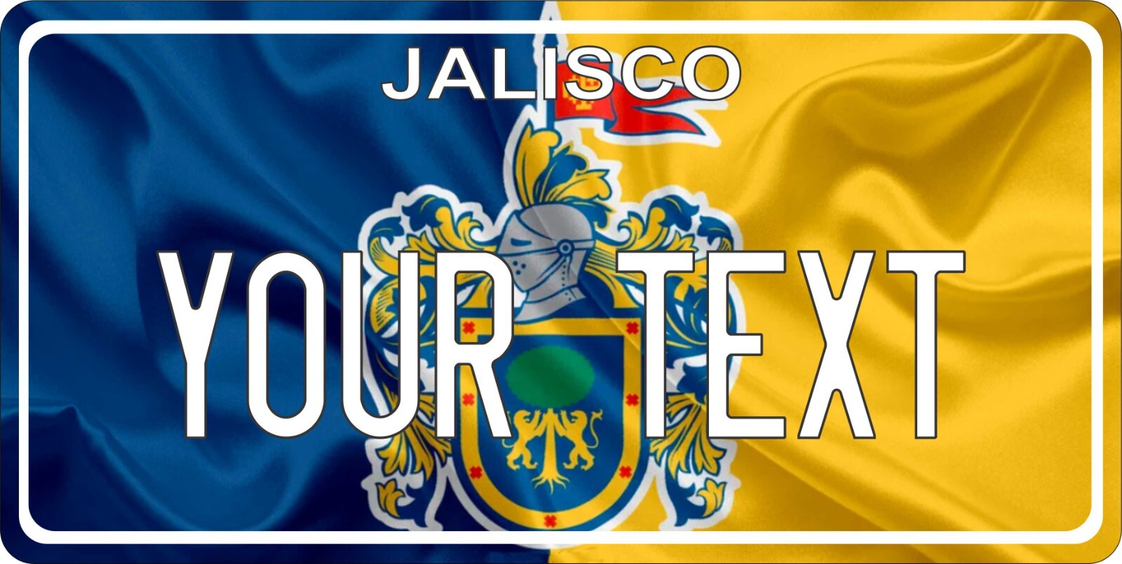 Jalisco Flag Wave Mexico License Plate Personalized Car Auto Bike Motorcycle Tag