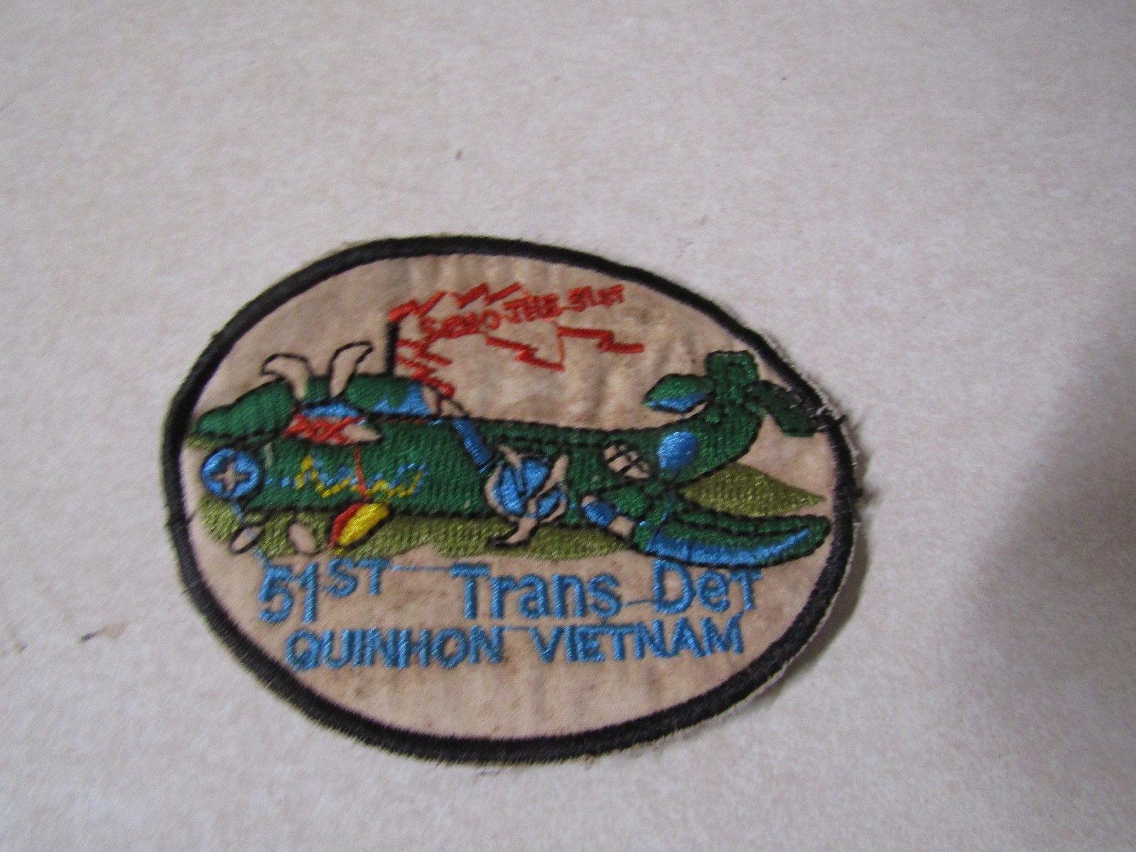 MILITARY PATCH OLD VIETNAM ERA 51ST TRANSPORTATION DET QUINHON VIET-NAM