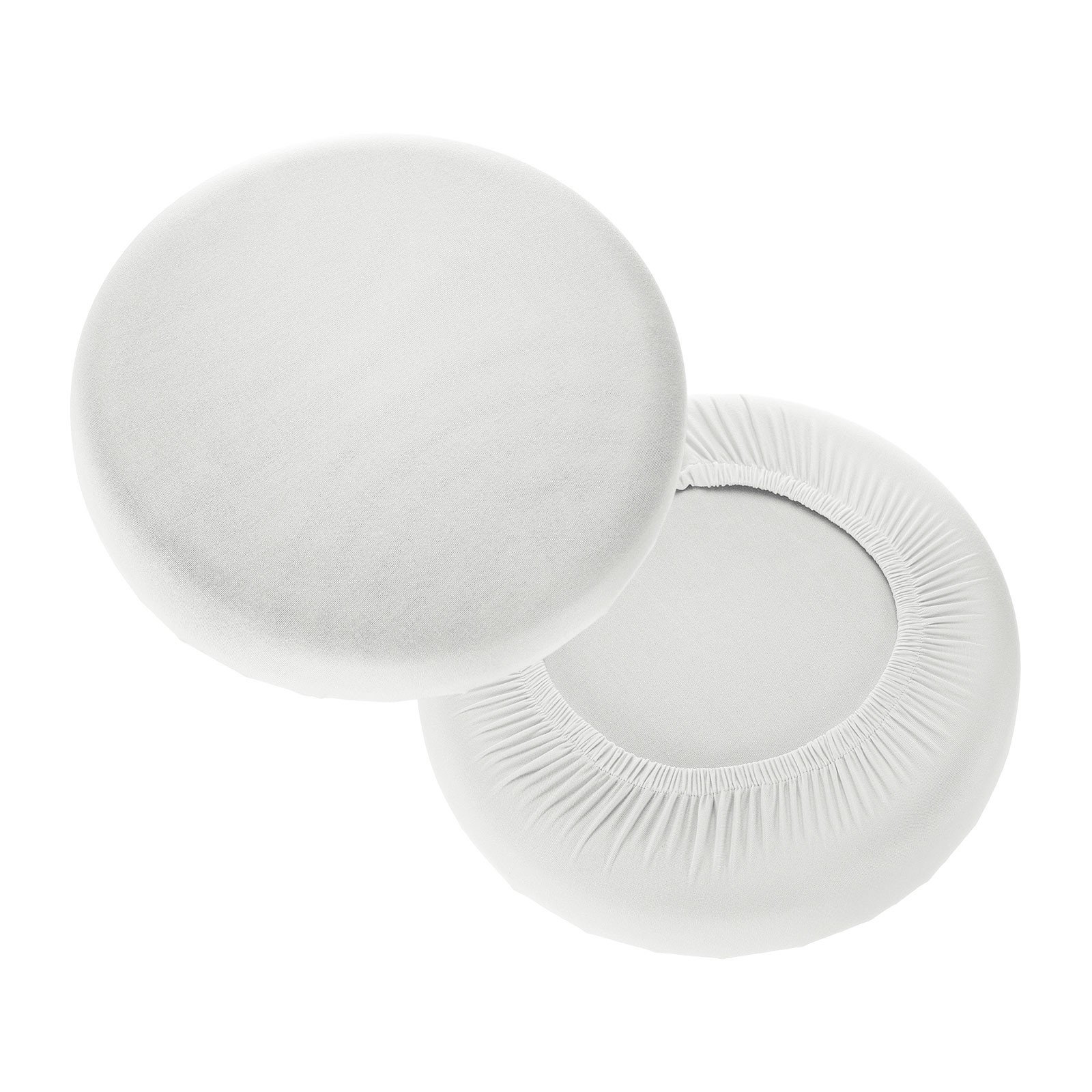 2Pack Stool Covers Round, 11-14 Inch Bar Stool Covers with Elastic, White