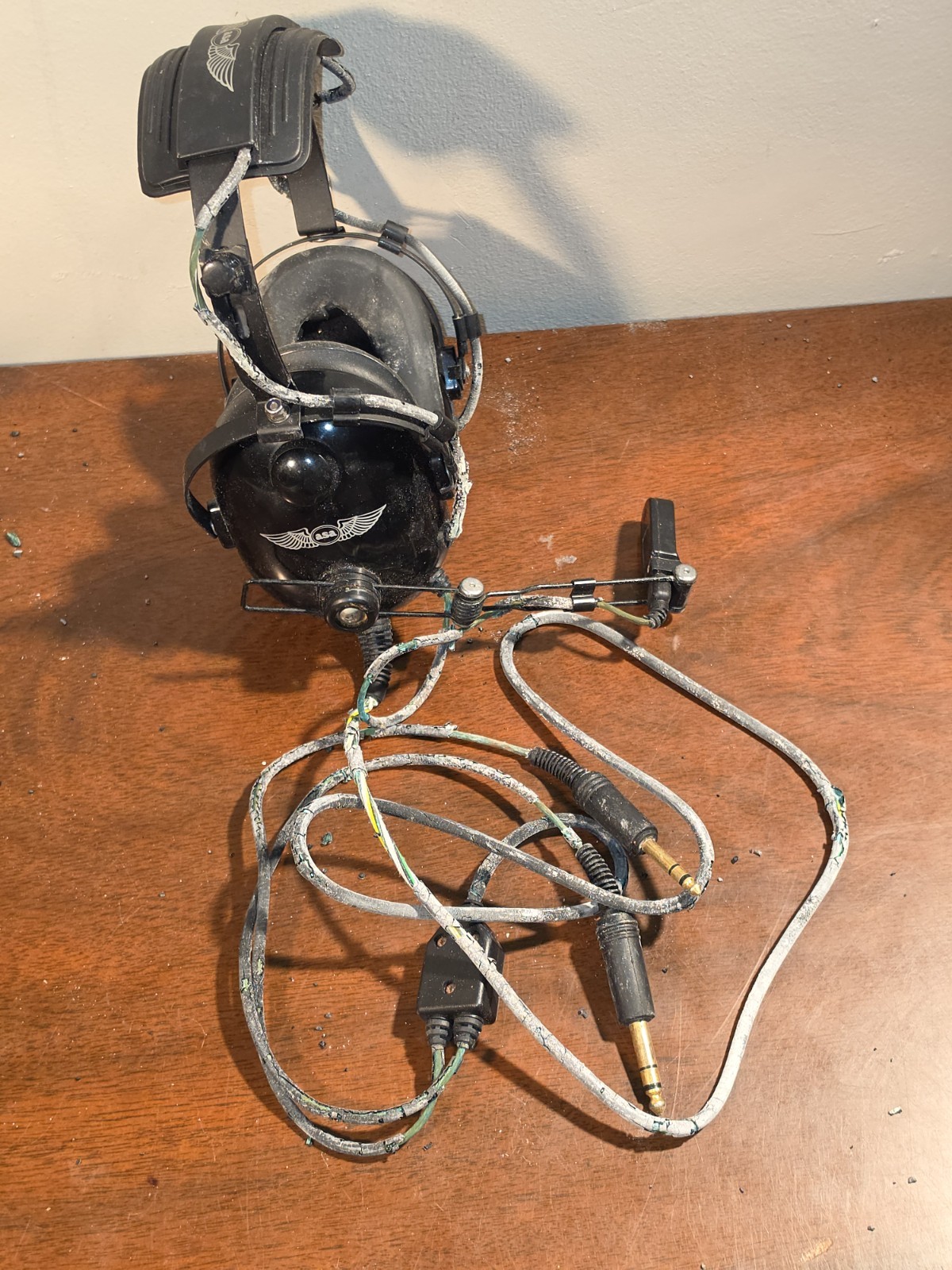 ASA Aviation Headset Cord Has Dry Rot. Tested And Working!!