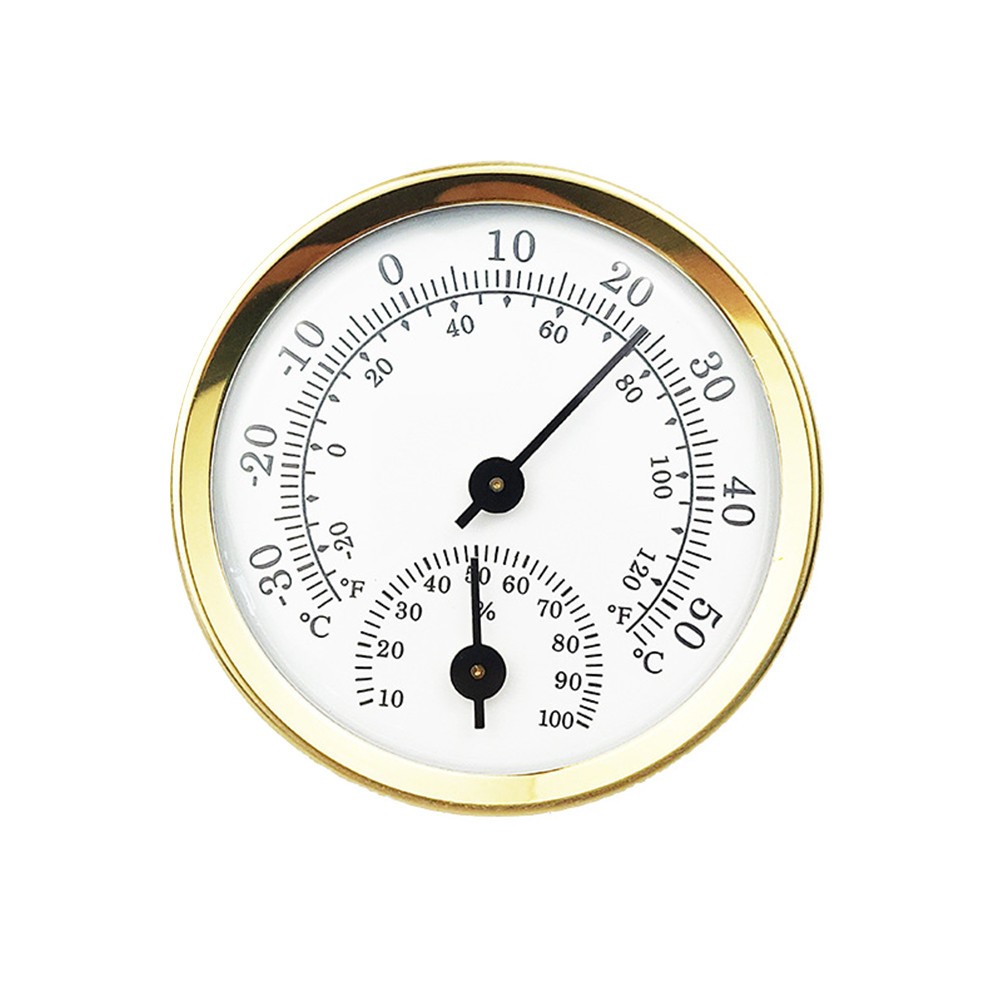 Hygrometer for Plants Small Golden Humidity Temperature Hygrothermograph