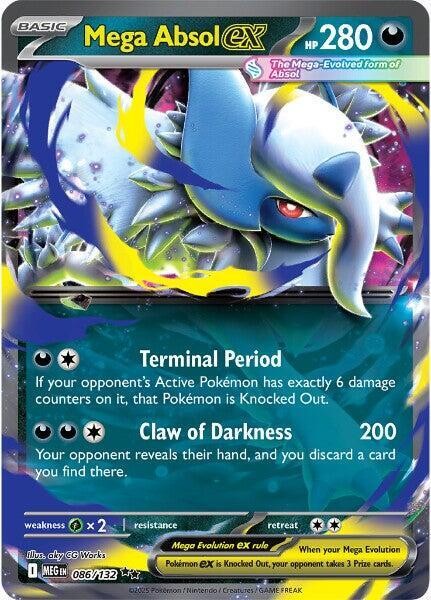 Mega Absol ex Holo Double Rare ME01: Mega Evolution 086/132 NM