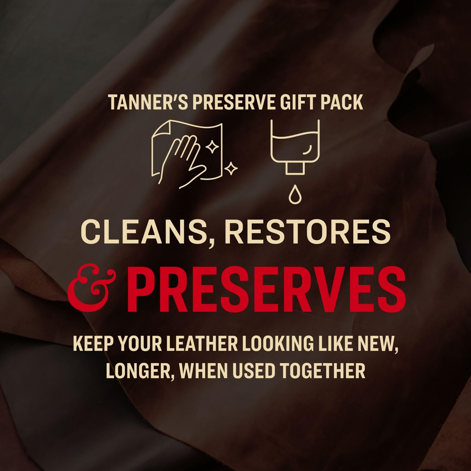 Tanner's Preserve Leather Cleaner & Conditioner Gift Set, Cleans, Pack