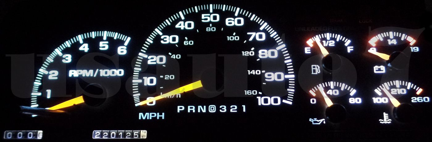 Dash Speedometer Cluster Gauges WHITE LED LIGHT KIT Fits 99-00 Cadillac Escalade