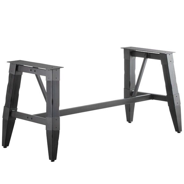 Industrial Style Standard Height Trestle Table Base with Steel Frame & Gray