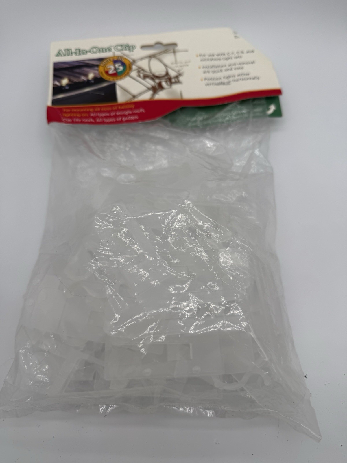 25 All in One Clip for Holiday Lighting Gutters Roof Shingles Mount C7 C9 Mini