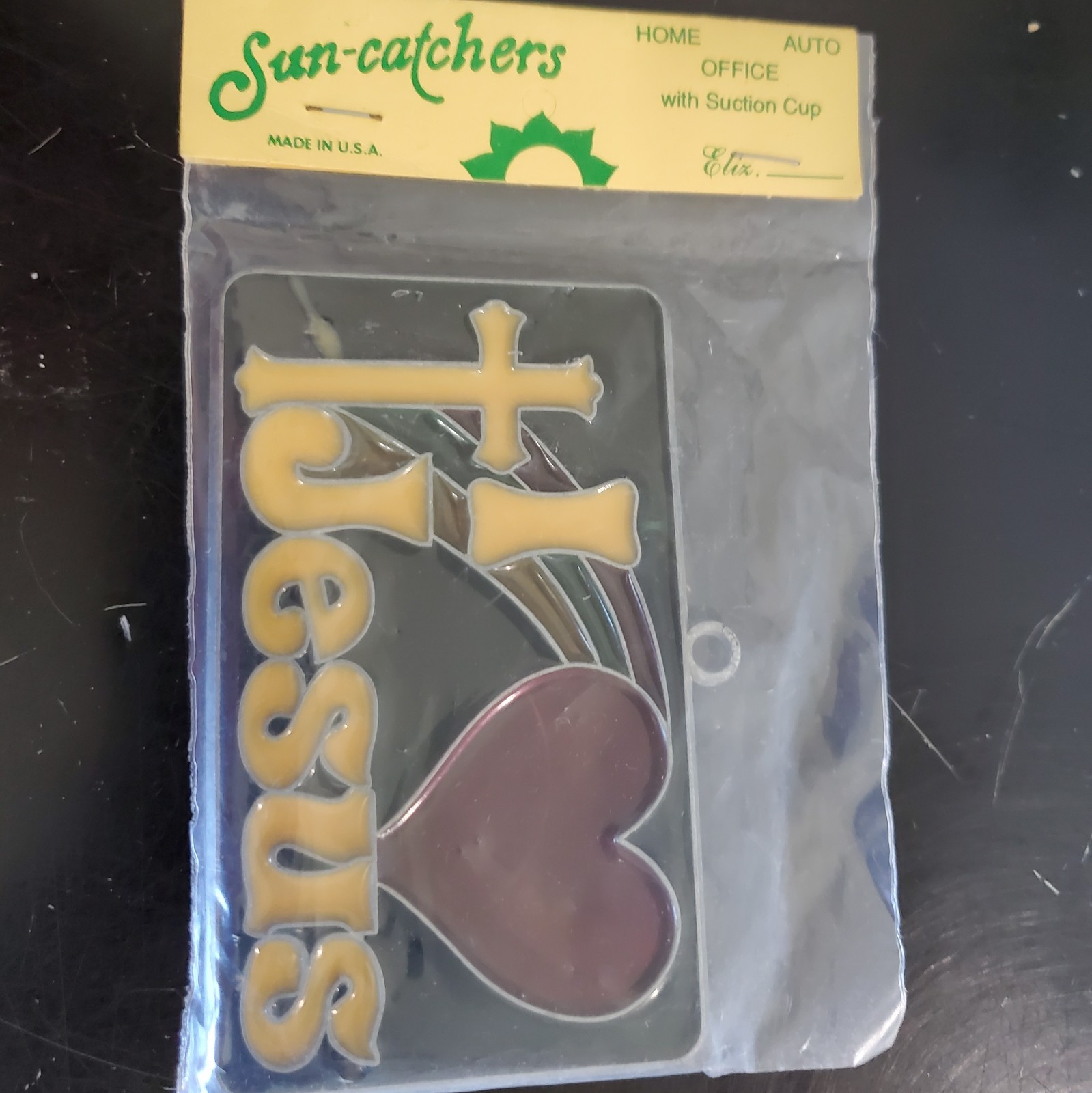 Vintage Suncatcher I Love Jesus Window Decoration Ornament