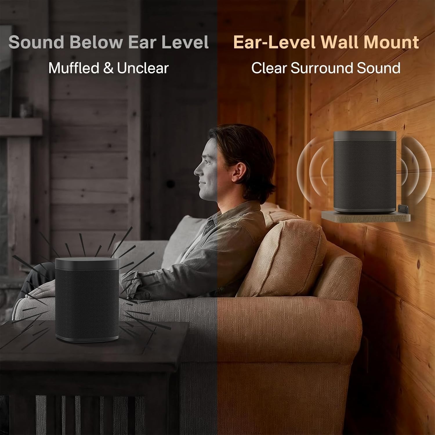 Compact Adjustable Speaker Wall Mount for 7 lbs - Easy Installation Included