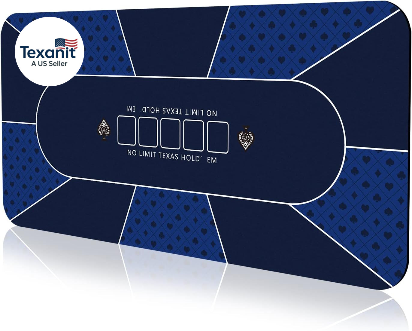 70 X 35 Inch Poker Mat, 8 Players Texas Hold'Em Poker Rubber Mat Poker Topper fo