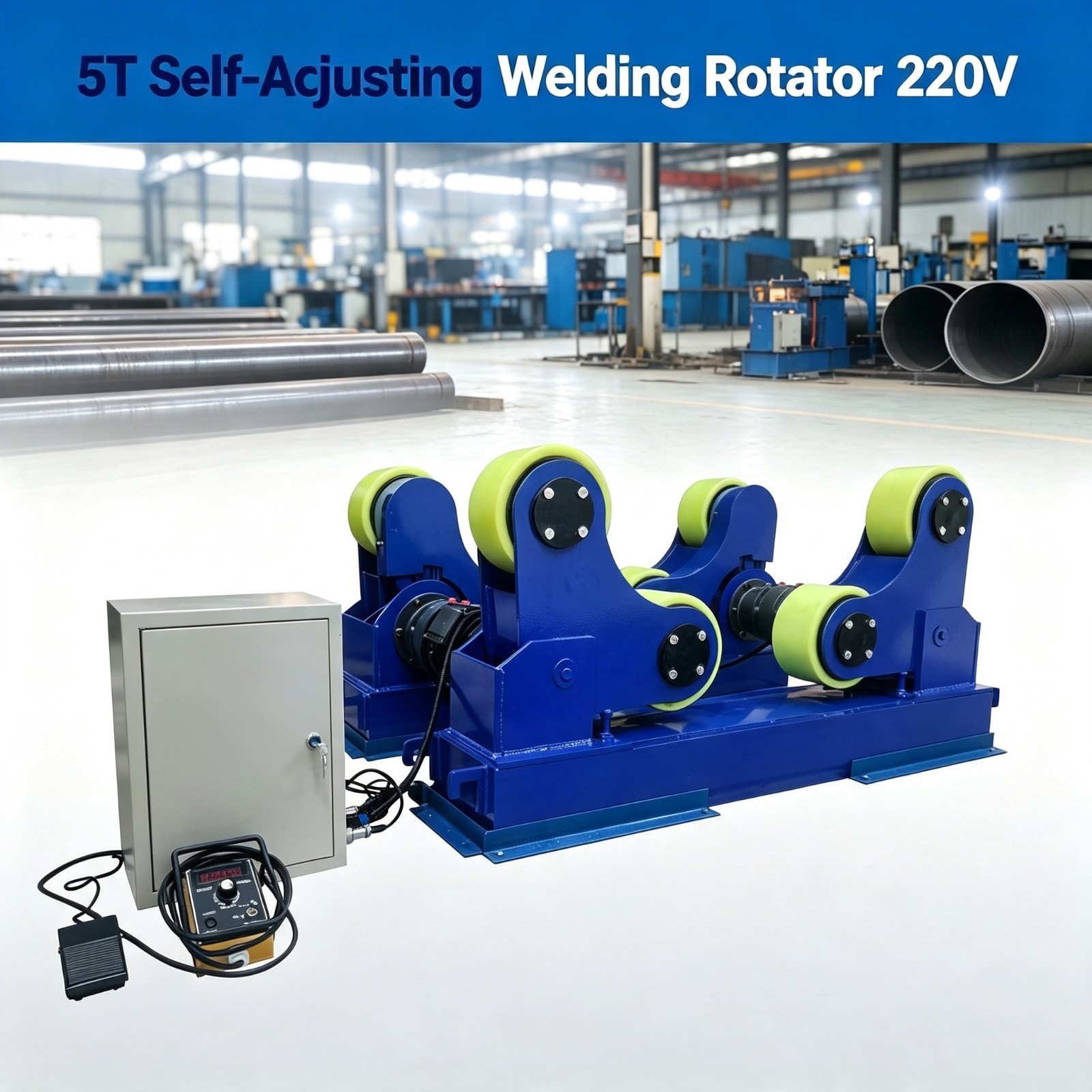 5 Ton Self-Adjusting Welding Rotator Turn Table Wired Control Positioner 220V