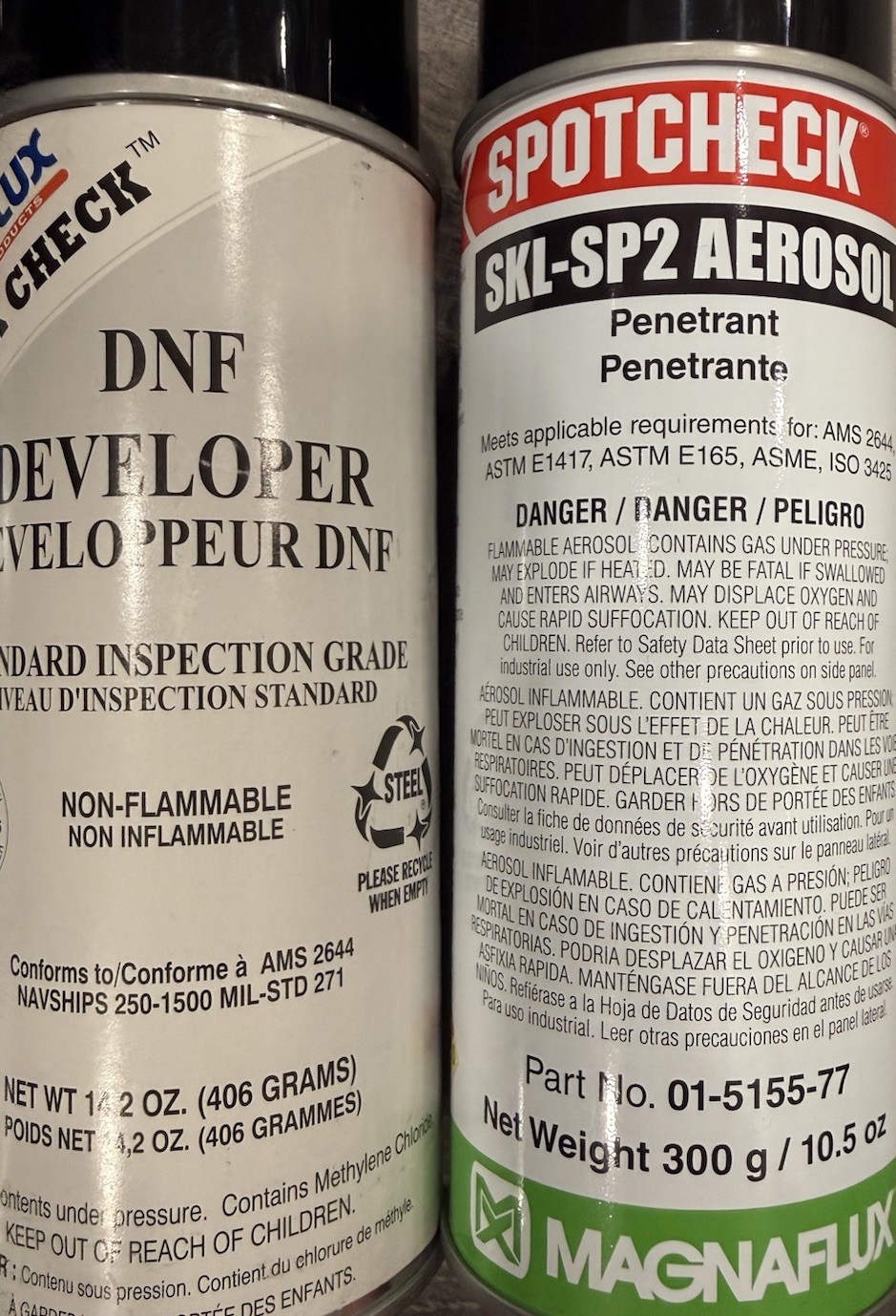 Spot check Magnaflux/ DNF Developer Penetrant And Cleaner For Crack Checking See