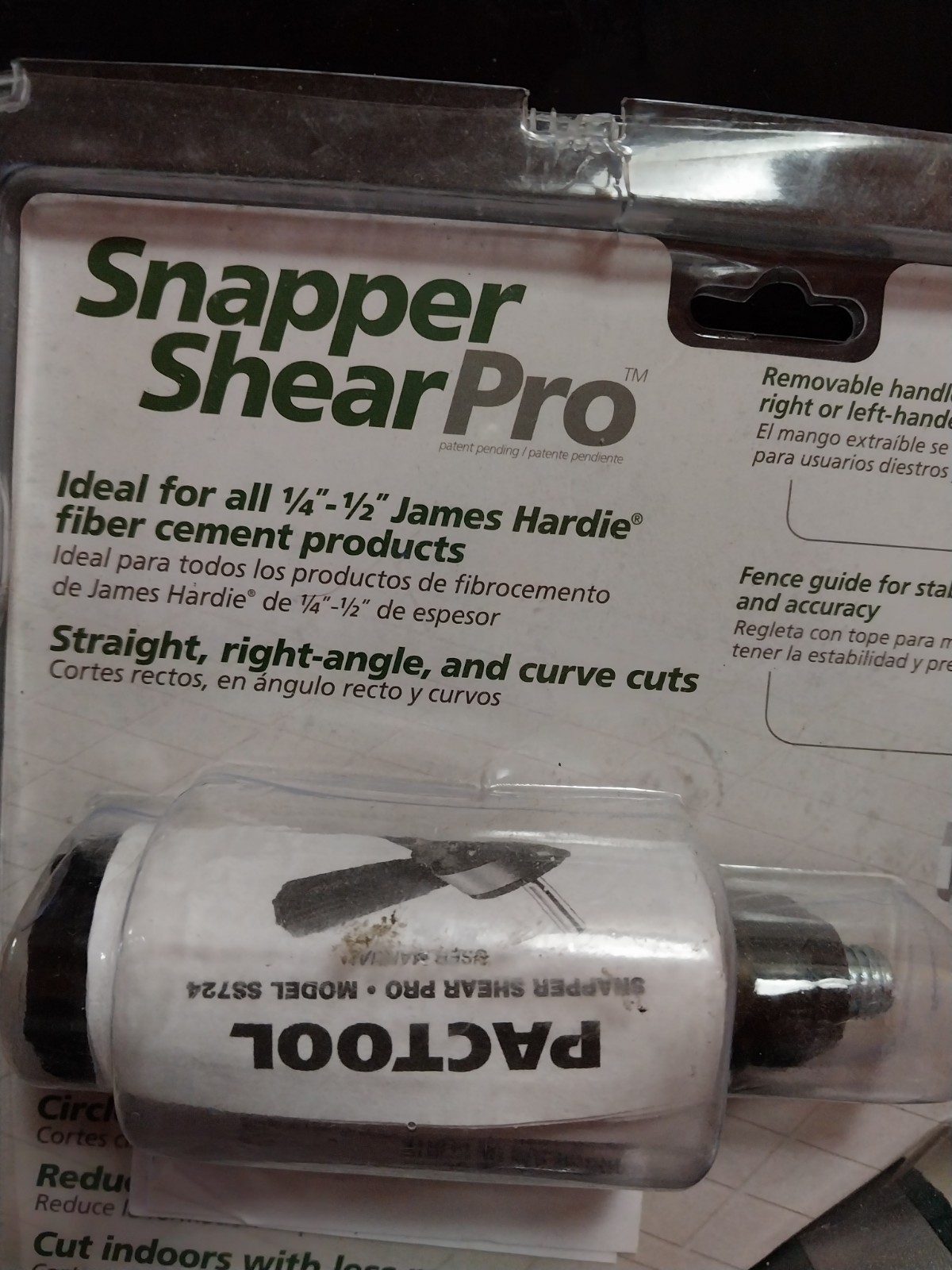 Snapper Shear Pro SS724 Pactool Hardie Backer Cutter