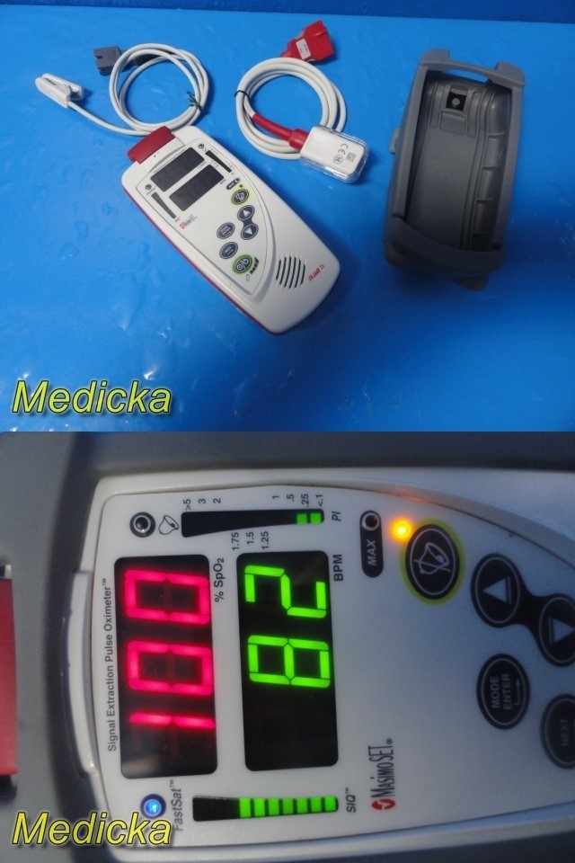 2009 Masimo Rad-5 Pulse Oximeter SpO2 BPM w/ LNC-04 Cable Ear Sensor Case ~39697