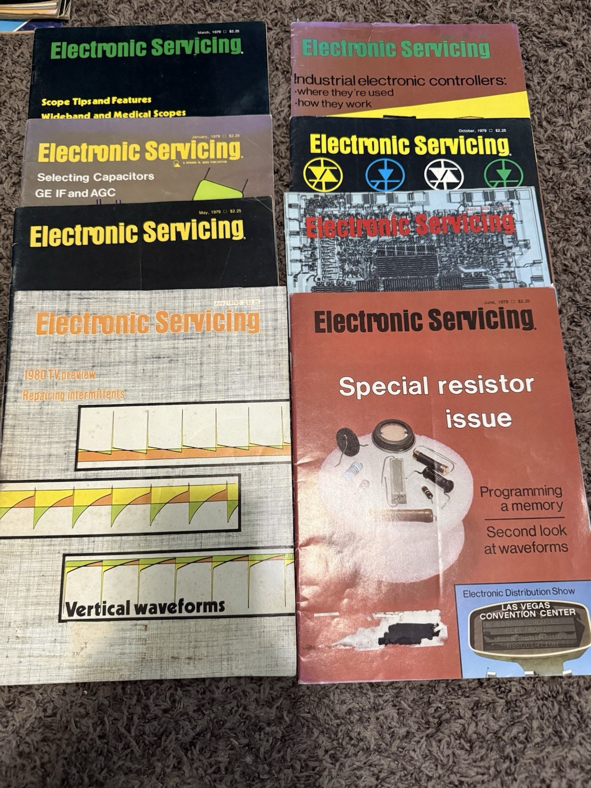 Lot 8 Electronic Servicing Magazines 1979 TV Repair Electronics Technician