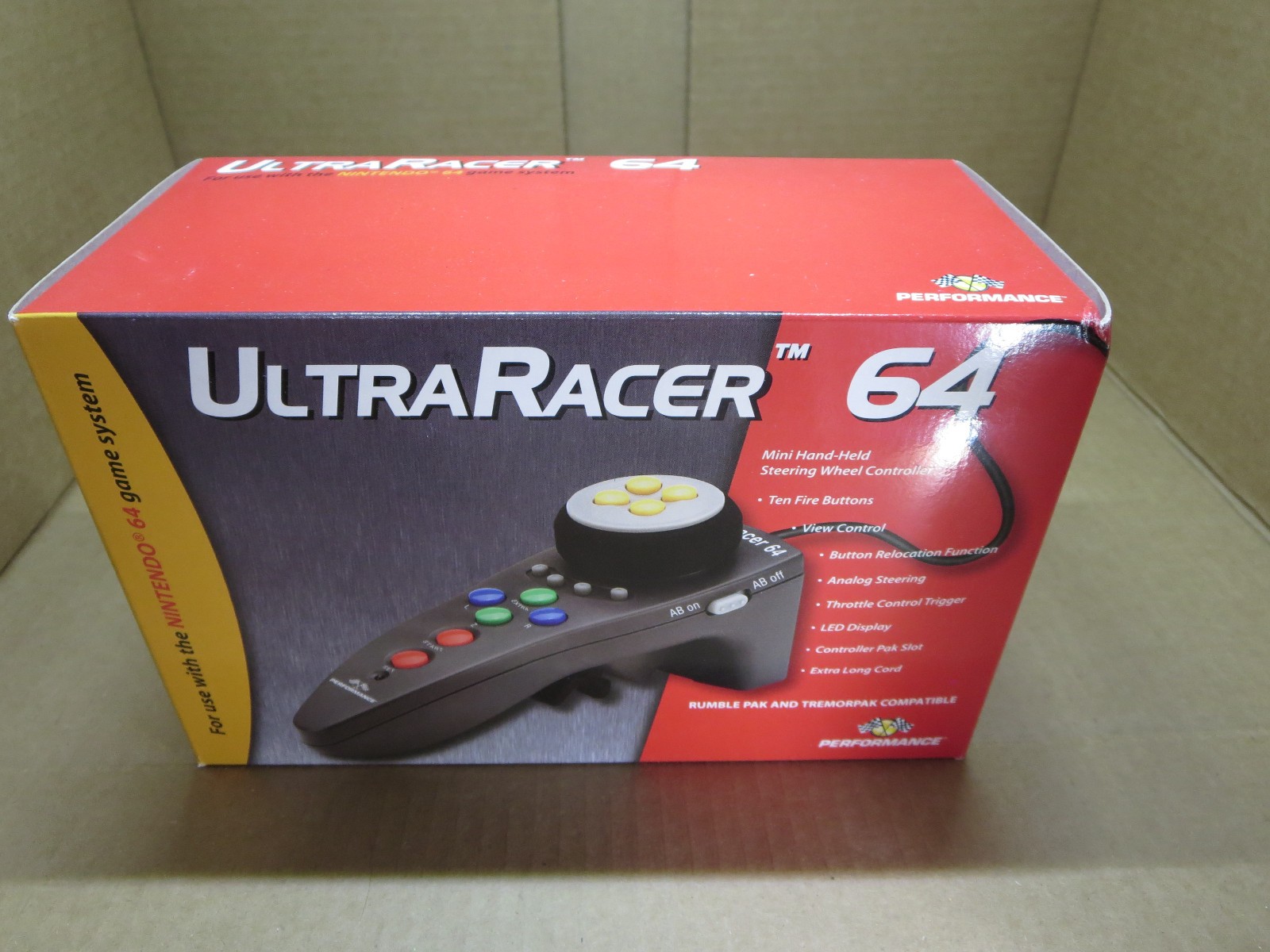 Nintendo N64 UltraRacer 64 Steering Wheel Controller Vintage P-384 F-ZERO X