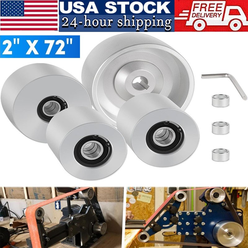 Belt Grinder 2"x72" Wheel set Knife Grinder 4" Drive 5/8" Bore 3" Track 2" Idler