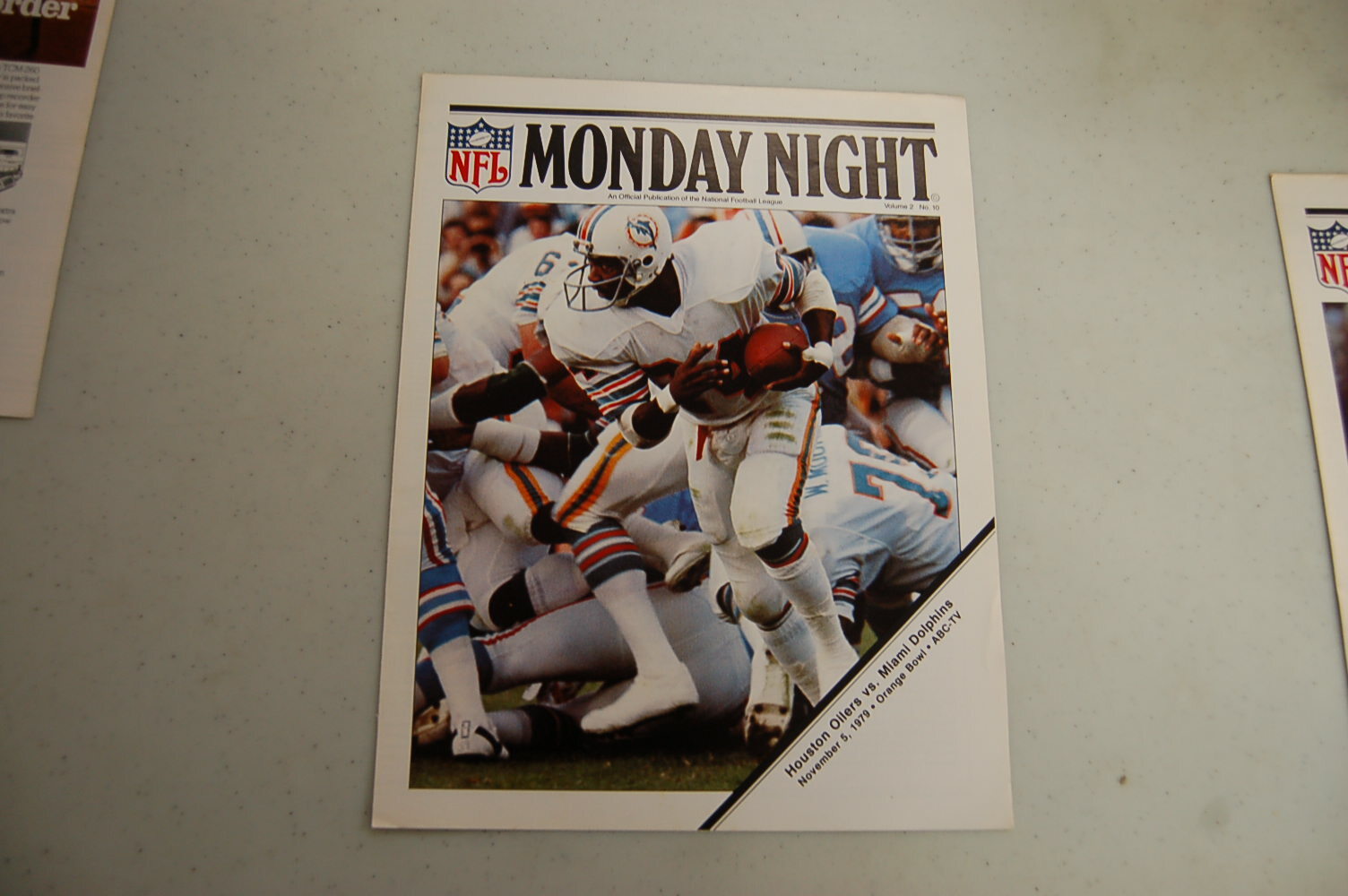 1979 Flyer for Monday Night Football Oilers vs Dolphins  4 Pages