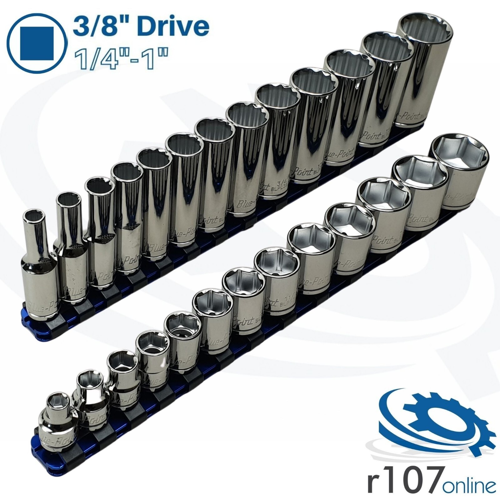 Blue Point 3/8" AF Imperial Shallow & Deep Sockets 1/4"-1" - As sold by Snap On