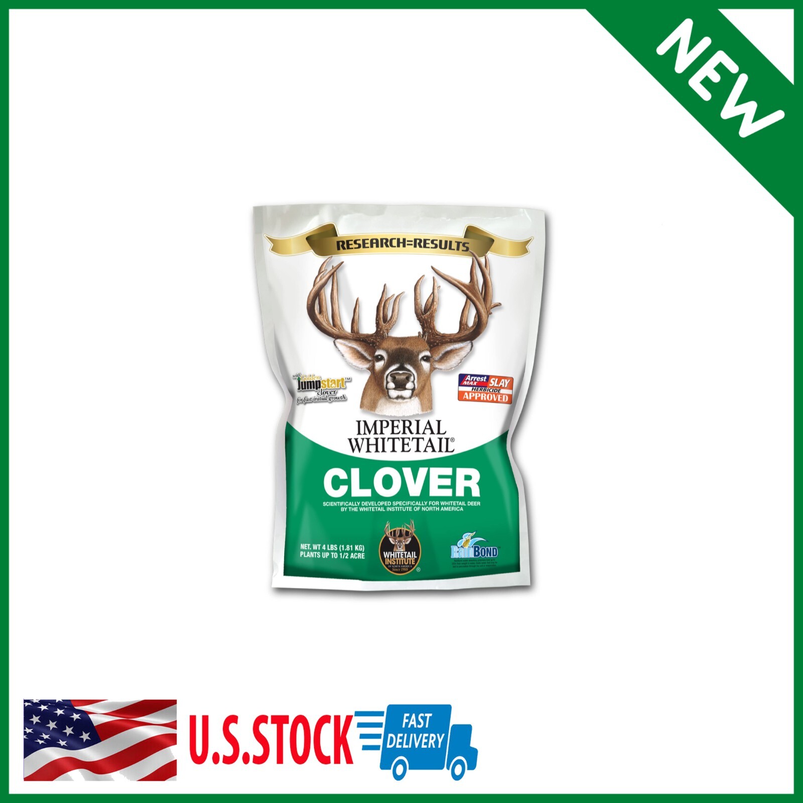 Whitetail Institute Imperial Clover Deer Food Plot Seed for Spring or Fall Pl...