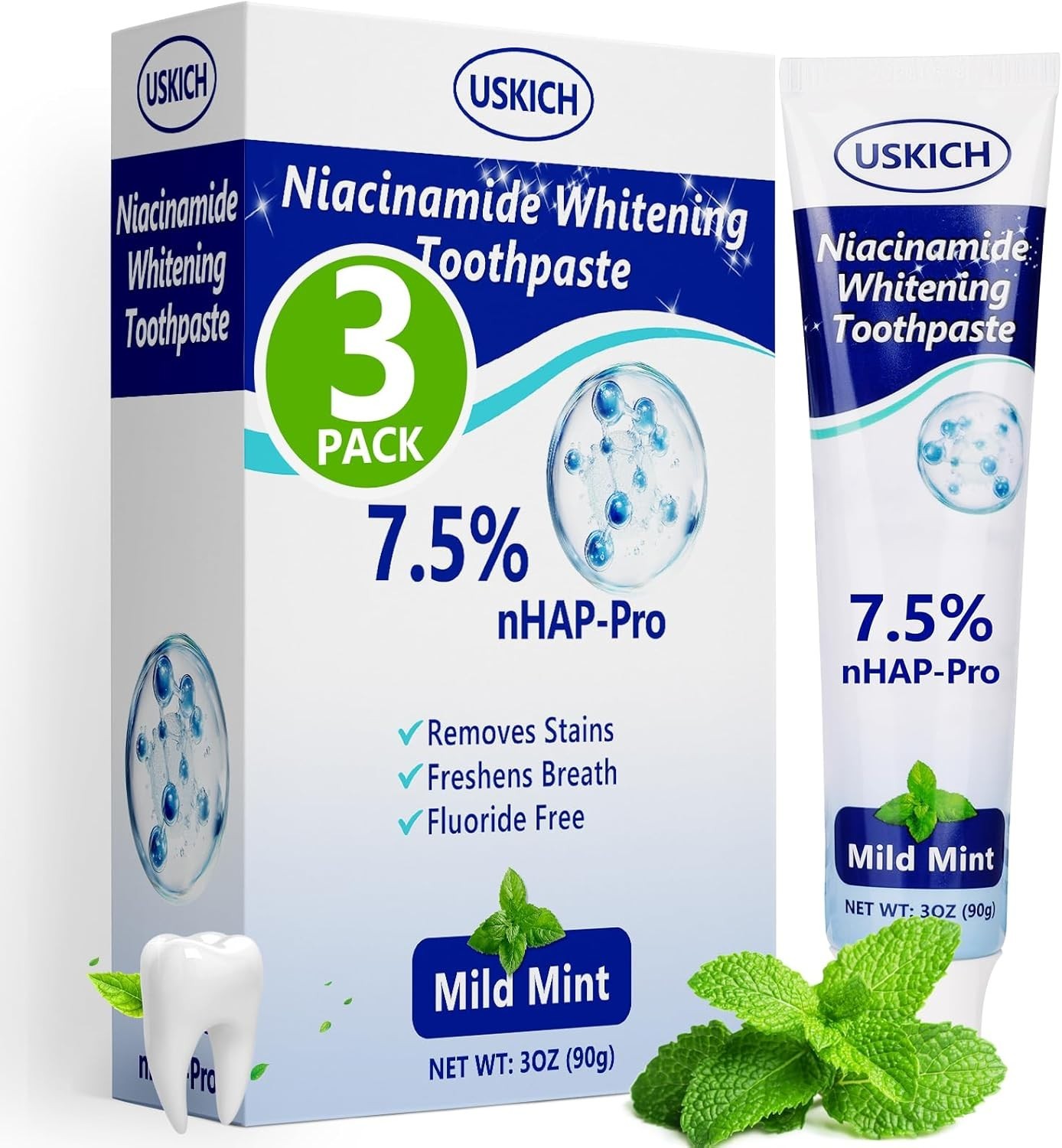 3 Pasta Dental Con 7.5% Nano Hidroxiapatita Sin Flúor Blanqueadora De Dientes #1