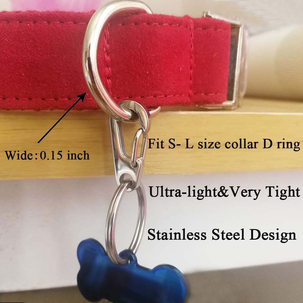 IVIA Dog Tag Clips / 2 Pack/Multiple Size 304 Stainless Steel Quick Clip with...