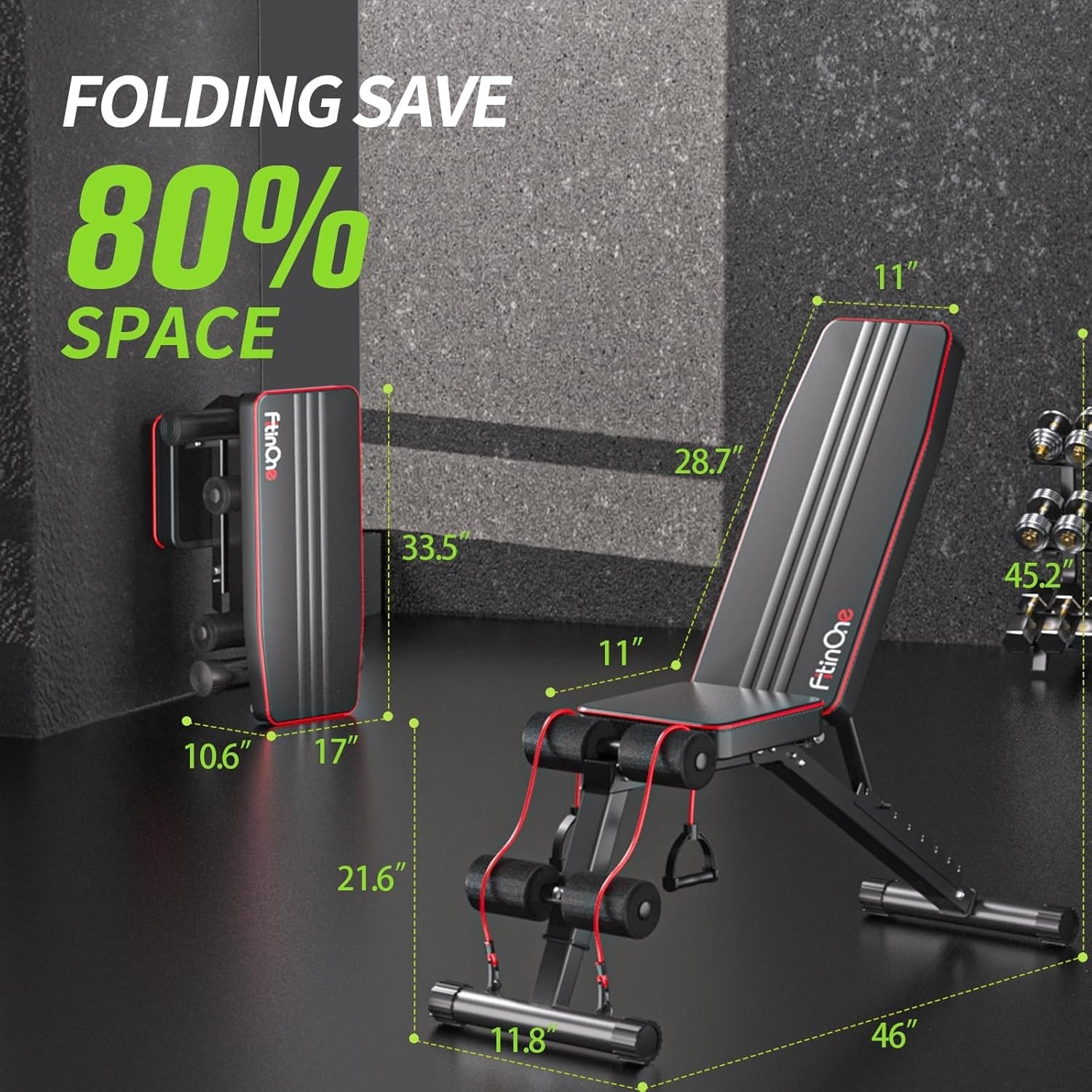Adjustable Folding Weight Bench for Home Gym, 660 lbs Capacity Multi-Function...