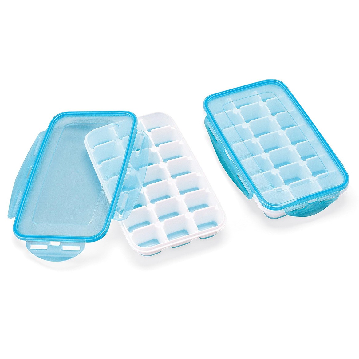 Set of 2 Ice Trays With Lids
