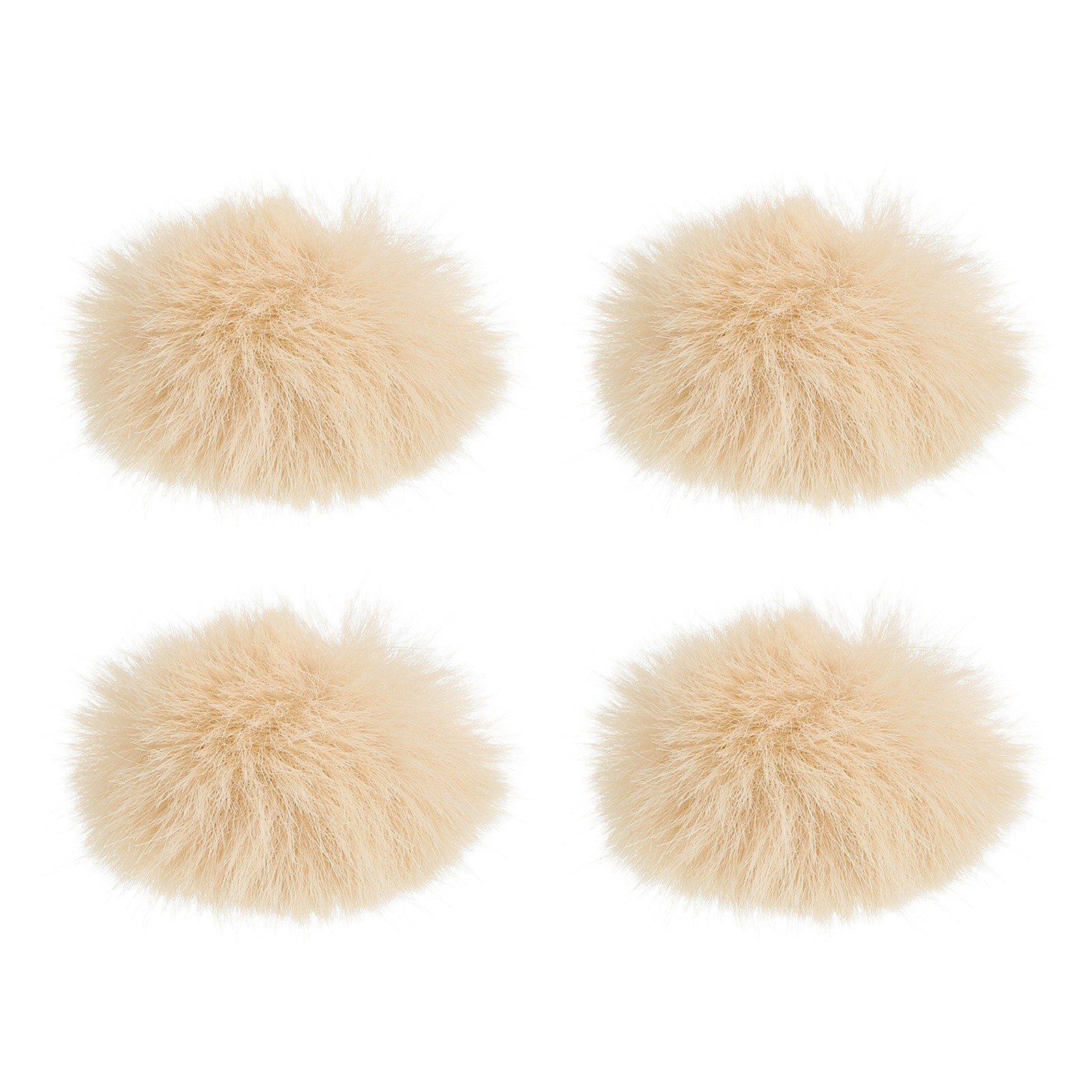 Furry Microphone Windscreen 5mm x 55mm for Microphone Khaki 4 Pack
