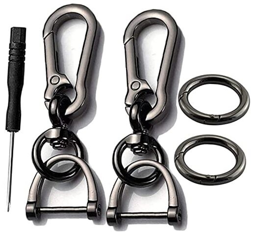2 Sets Car Keychain car key clip Quick-Release Horseshoe Shape D-Ring Key Fob