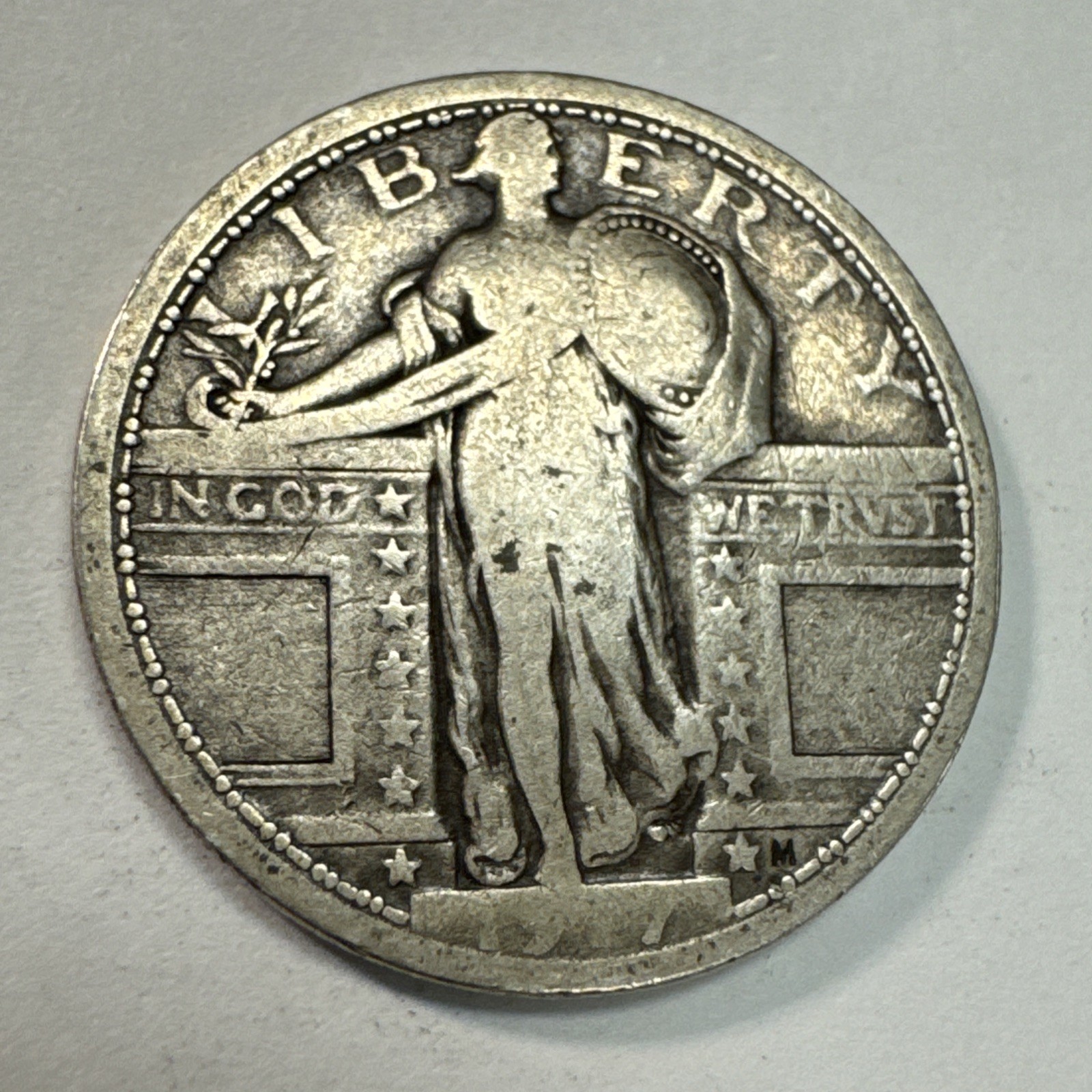 1917 Type 1 Standing Liberty Quarter VG