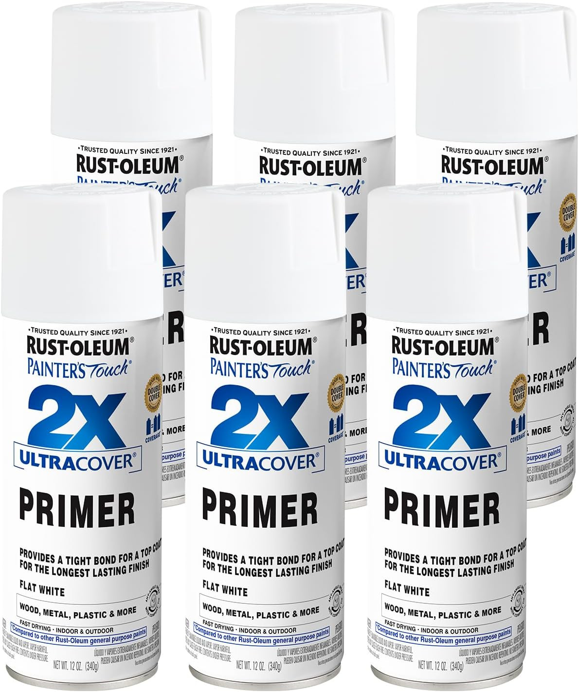 334019- Painter'S Touch 2X Ultra Cover Spray Primer, 12 Oz, Flat White
