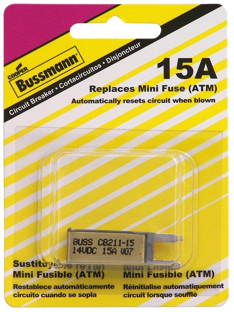 Bussmann (BP/CB211-15-RP) 15 Amp Type-I ATM Mini Circuit Breaker