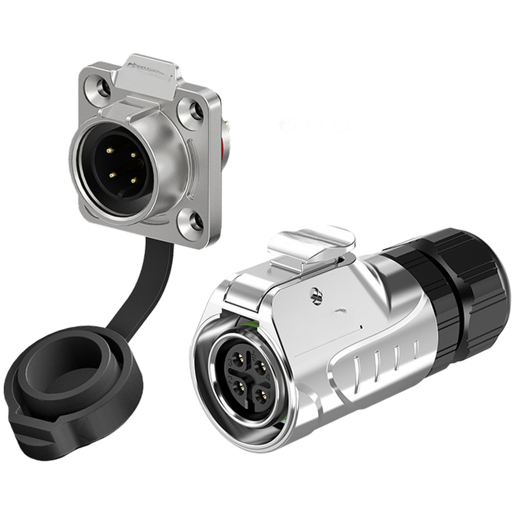 Aviation Style Connector IP68 Rated Male Female Flange Mount 2-9 Pin Options
