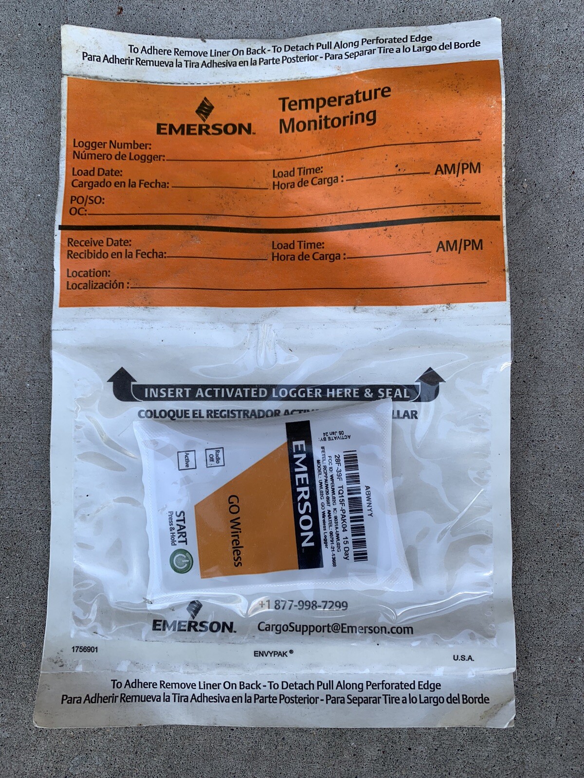 Emerson GO Wireless Logger ABWNYY Model: UWL02G Activate 06 Jan 24