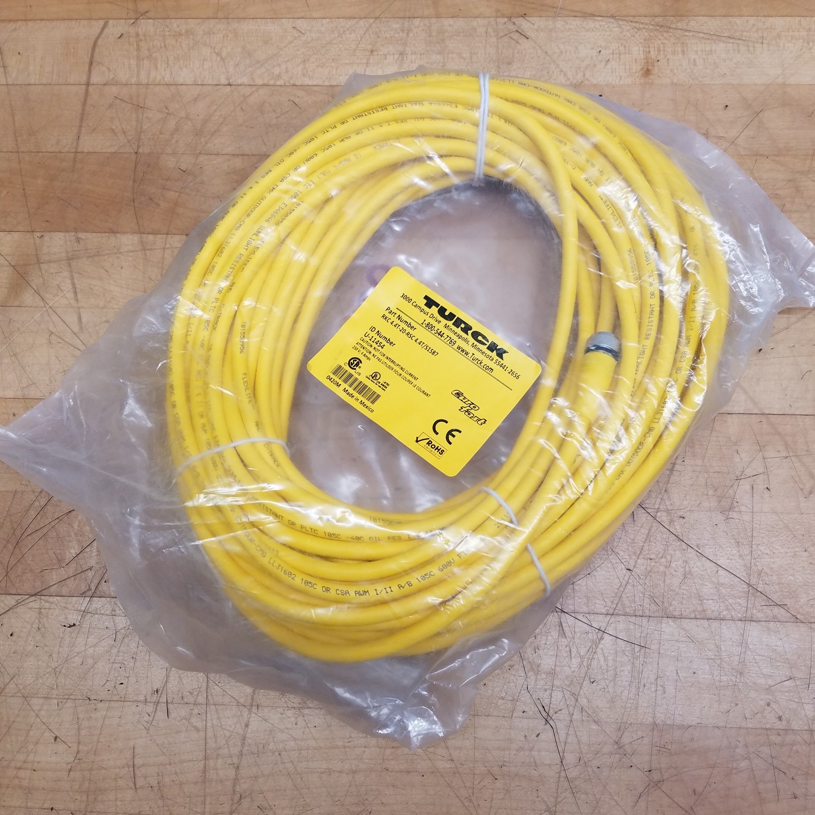 Turck RKC 4.4T-20-RSC 4.4T/S1587 Cordset M12 Eurofast, F-M, 4 Pin, 20 Meters