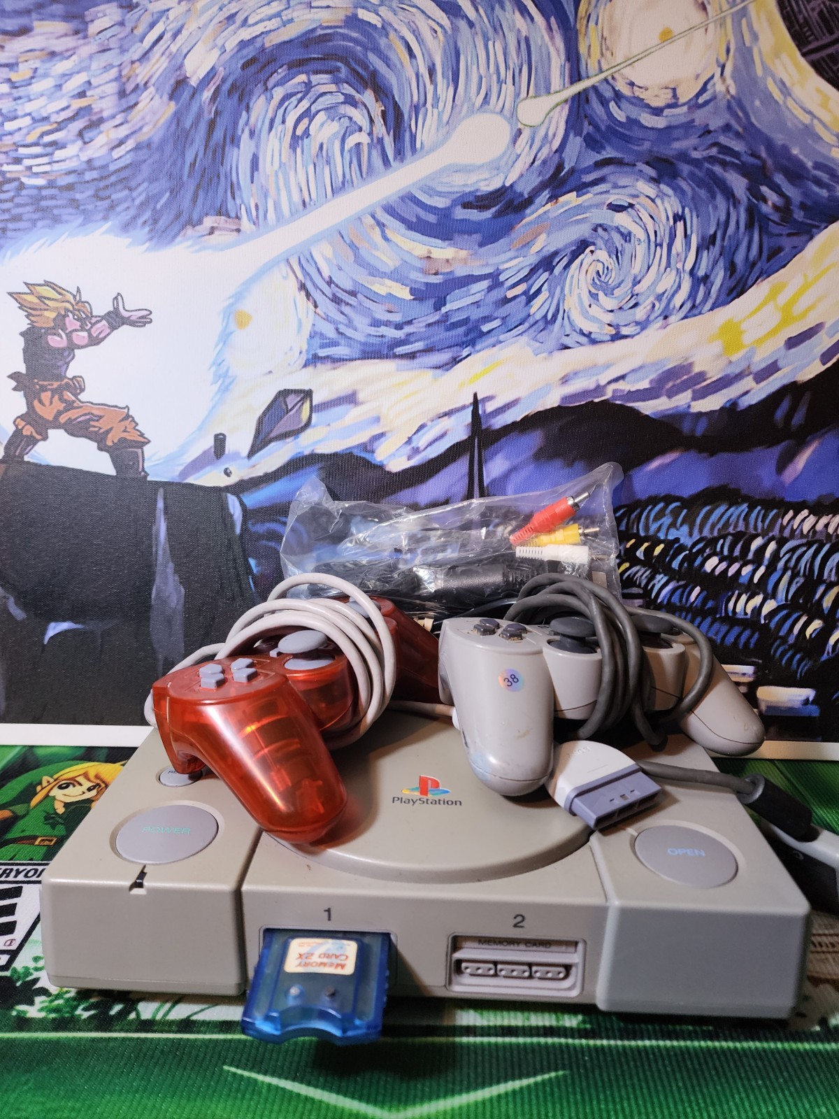 SONY PLAYSTATION PS1 CONSOLE WITH CORDS & CONTROLLER