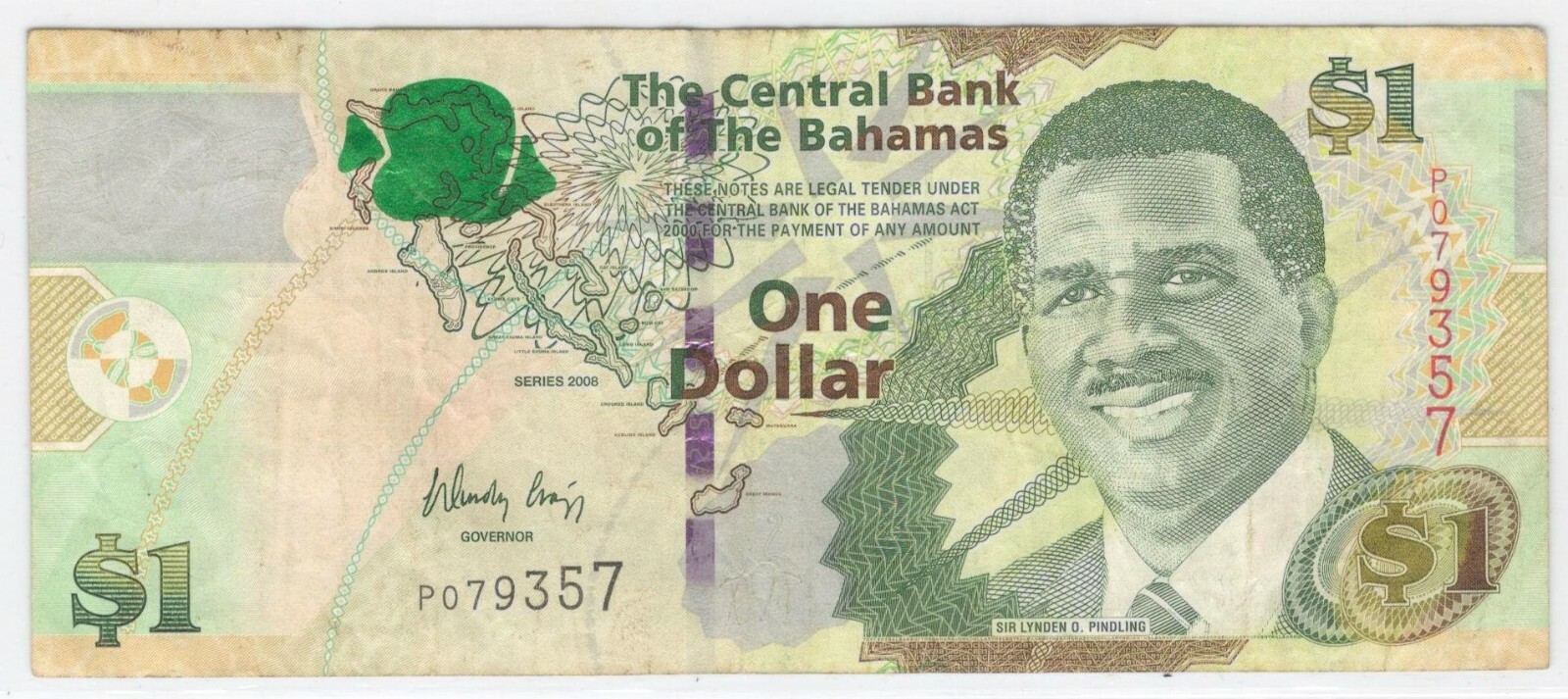 The Central Bank of Bahamas, 1 Dollar  (See Scan) #1558