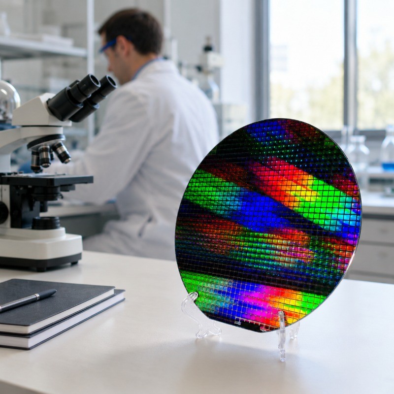 8 Inch Silicon Wafer with Stand Semiconductor Display Collection