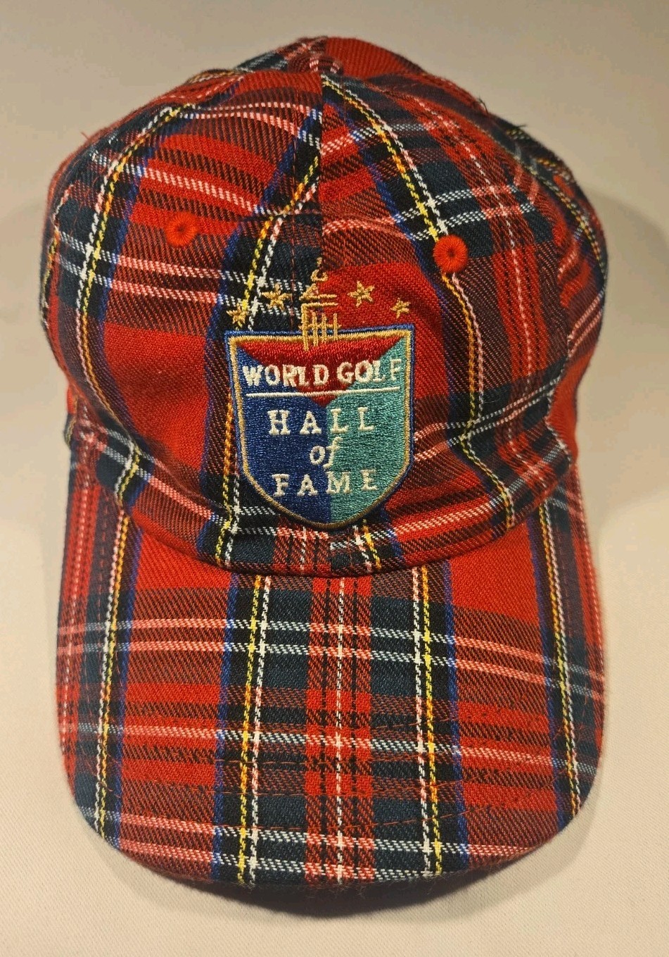 World Golf Hall of Fame Red Plaid Strapback Hat by Pukka Headwear
