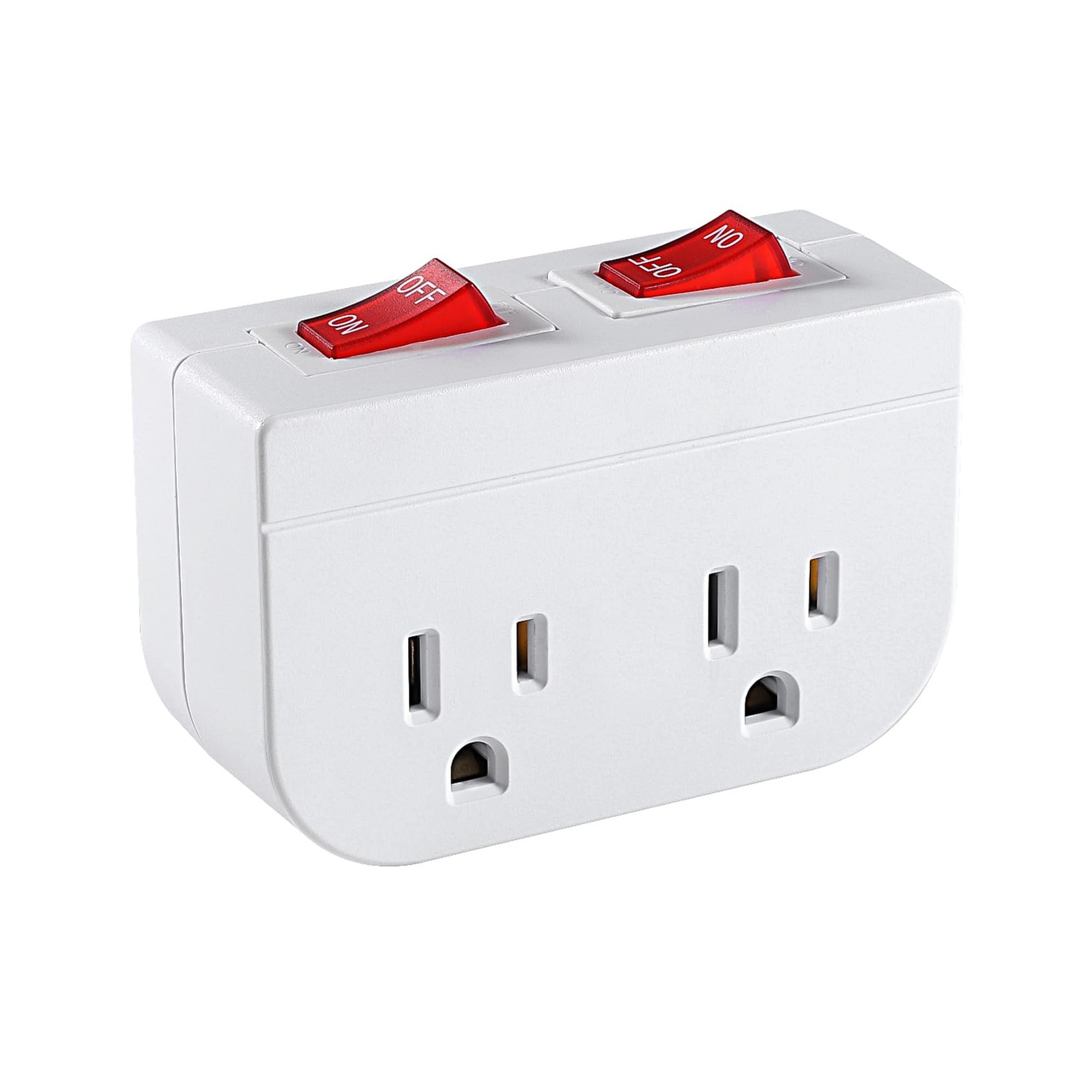 Grounded Outlet with Double ON Off Switch,VSEER 2 Port Electrical Outlet Plug...