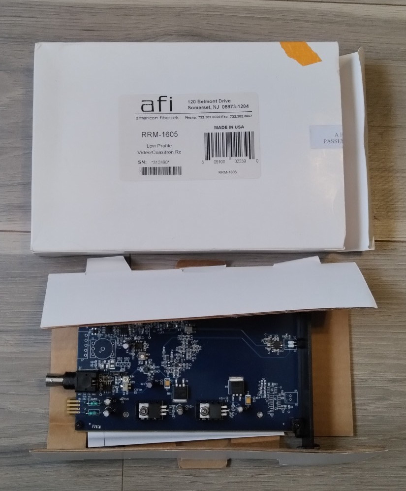 American Fibertek RRM-1605 CCTV Fiber Optic Receiver Up the Coax PTZ Card AFI