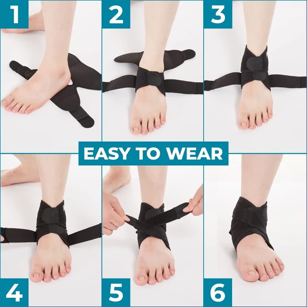 Bodyprox Ankle Support Brace, Breathable Adjustable Wrap, 1 Pack | for Men & Wom
