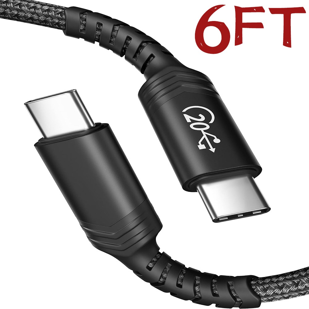 USB3.2 Gen2 20Gbps Cable USB C 100W Fast Charging for Galaxy iPhone 15 5K
