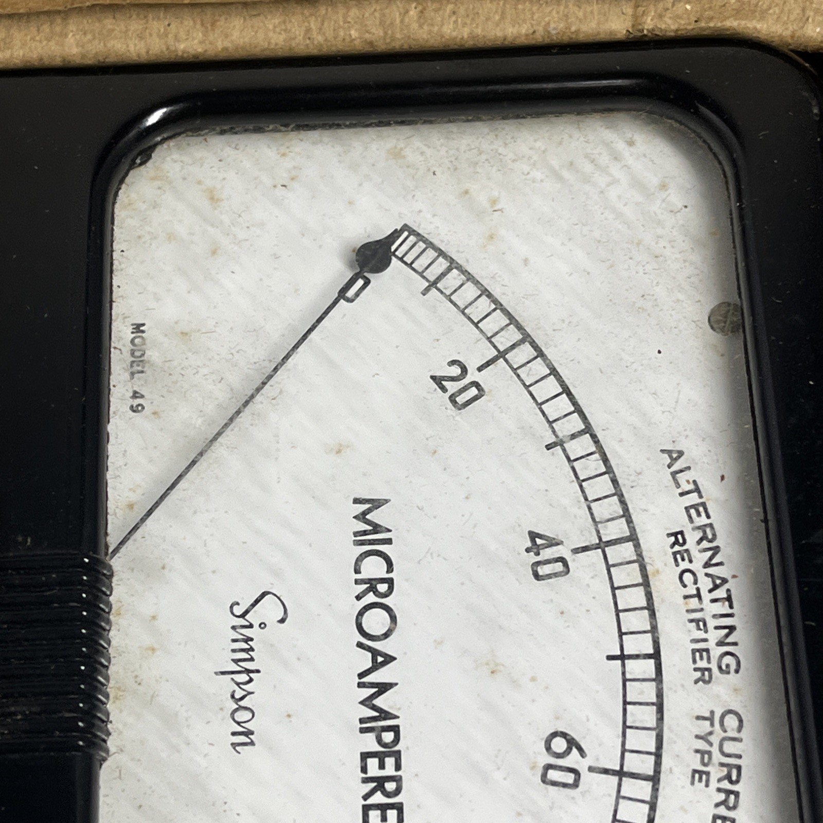 Simpson Electric Mid Century Style Analog Panel Meter Amps