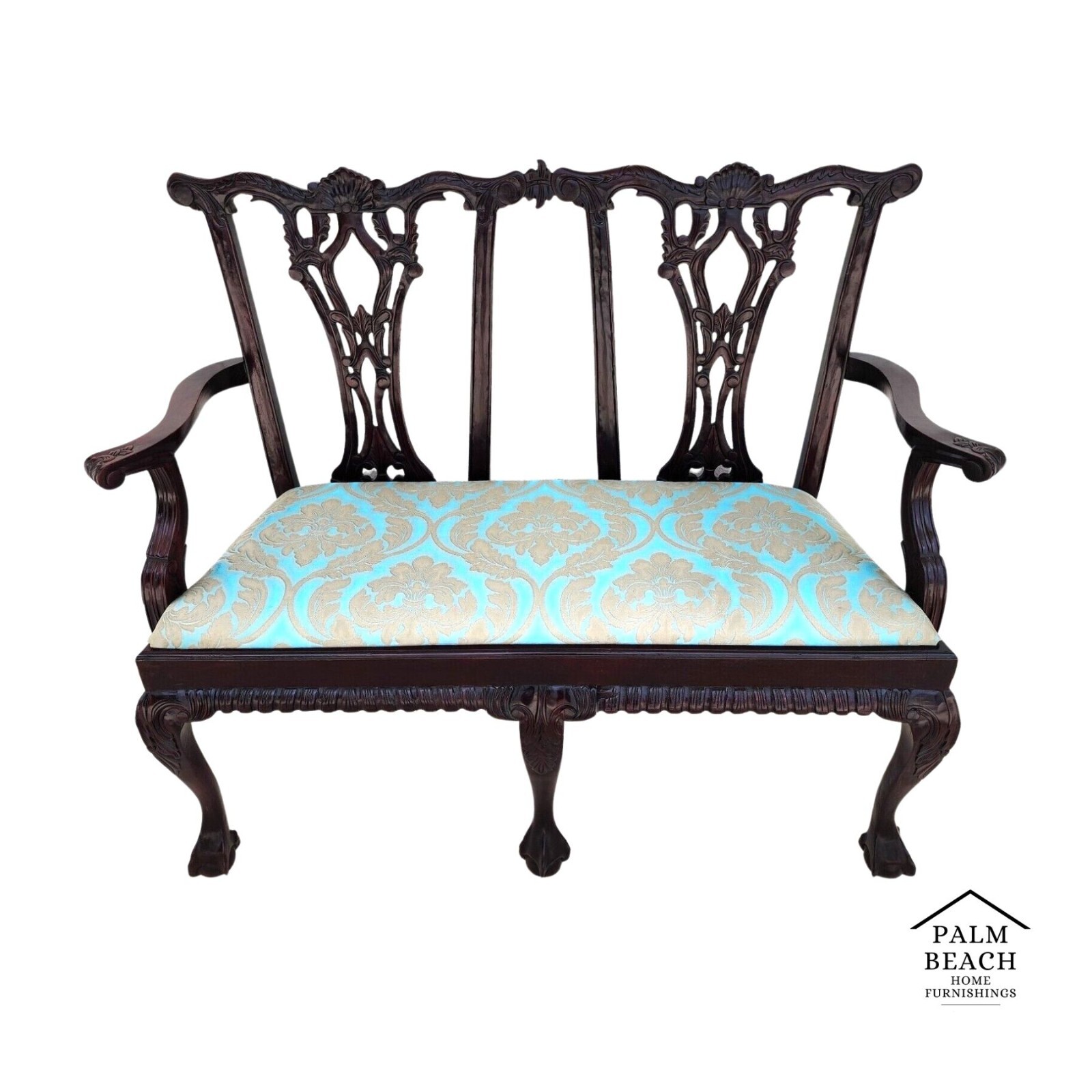 Chippendale Bench Settee Vintage