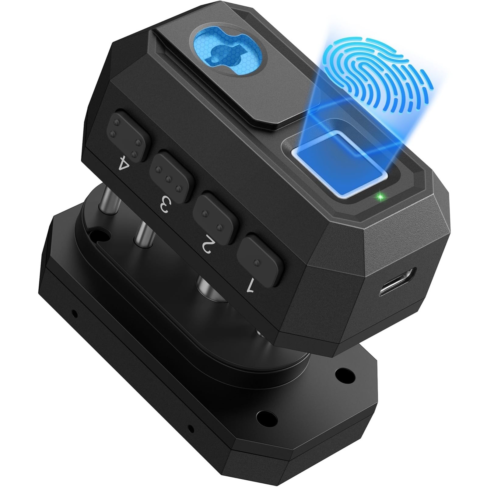 Biometric Gun Trigger Lock - Quick Release Rifle & Handgun Storage Rack, Secure