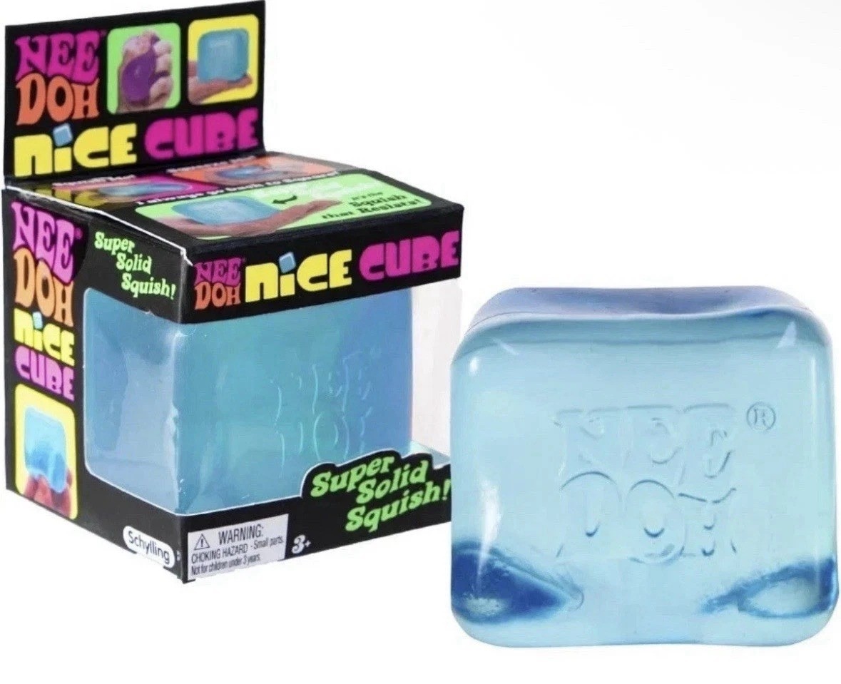 Nee Doh Nice Cube - Super Solid Squish! (Blue) - Brand New/Factory Sealed! TL