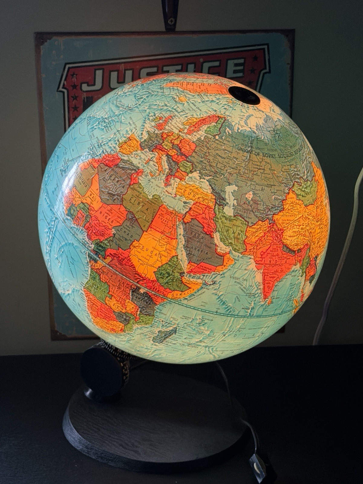 Scan Globe Denmark Illuminated Light Up Reader's Digest Vintage MCM w Box