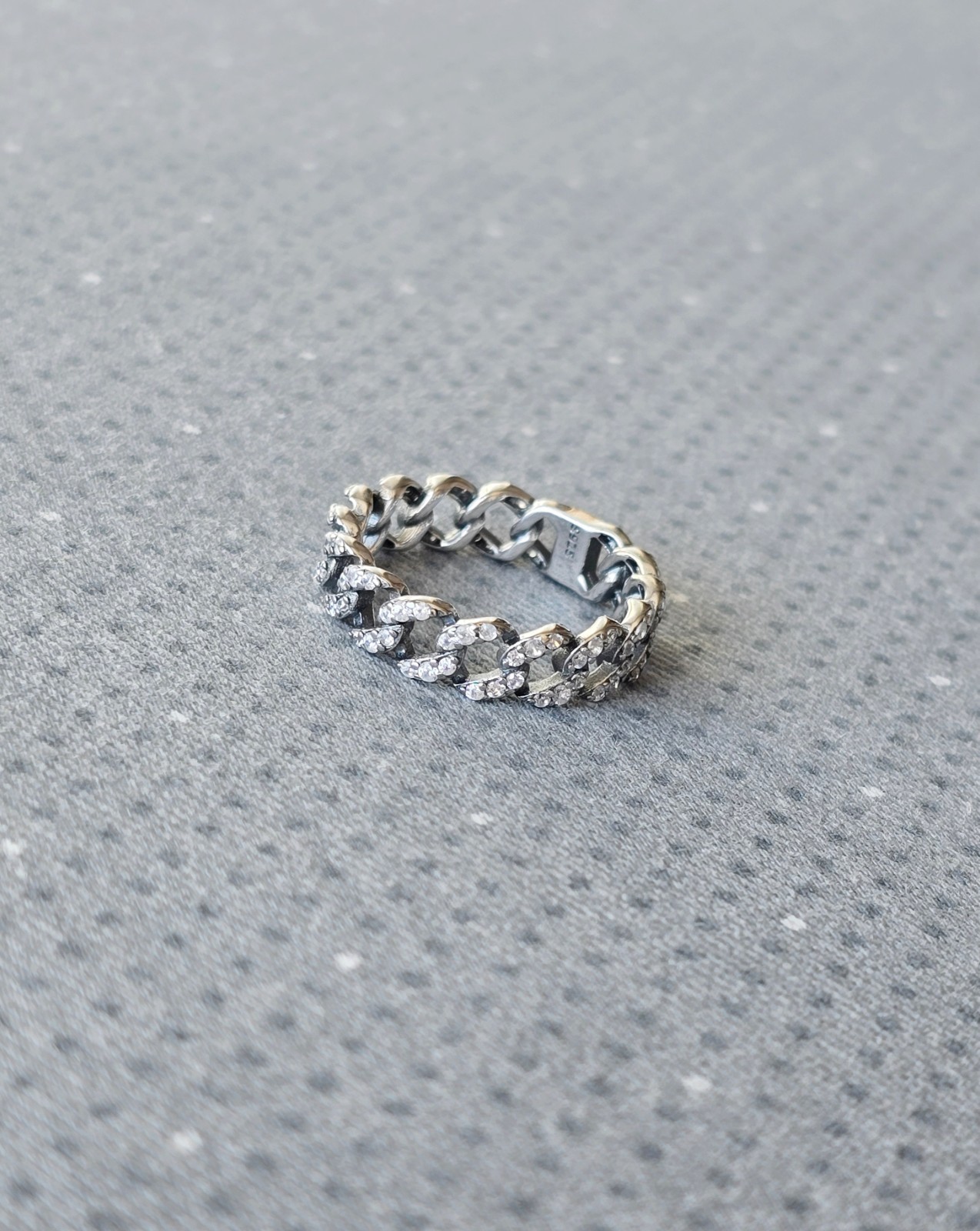 Sterling Silver Curb Ring - Size O