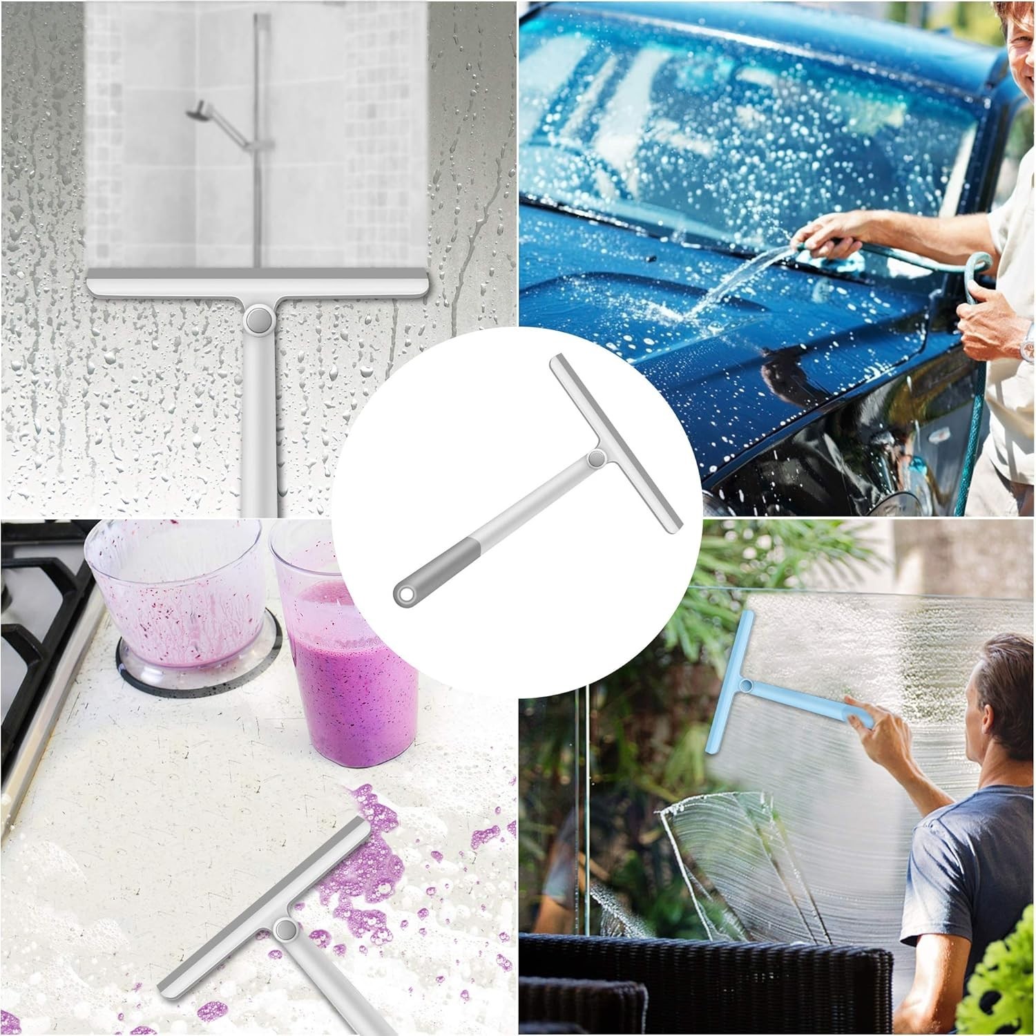WONDAY Shower Squeegee for Glass Doors, 2 Pack